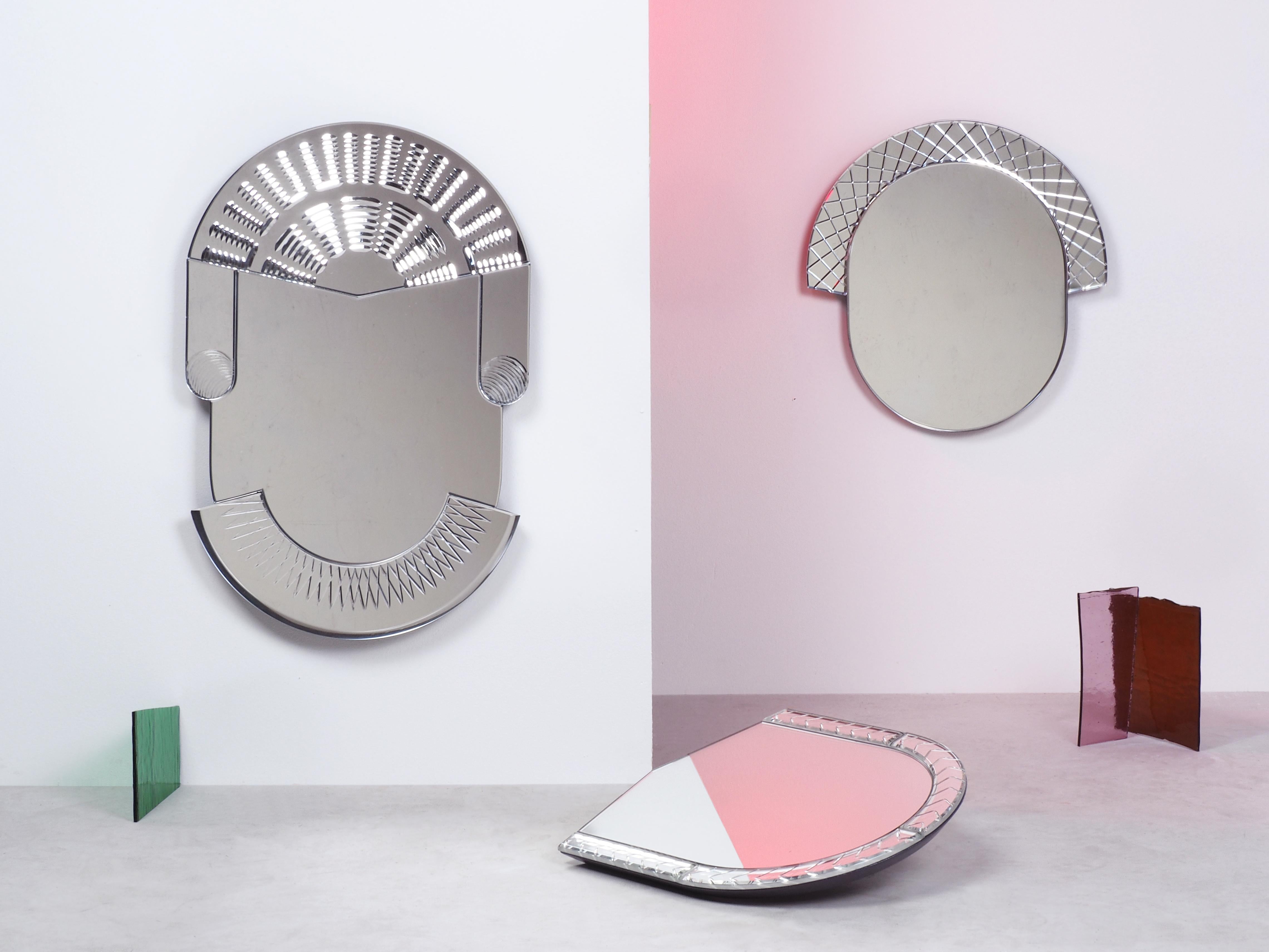 Post-Modern Set of 3 Small Scena Elemento Murano Mirrors by Nikolai Kotlarczyk