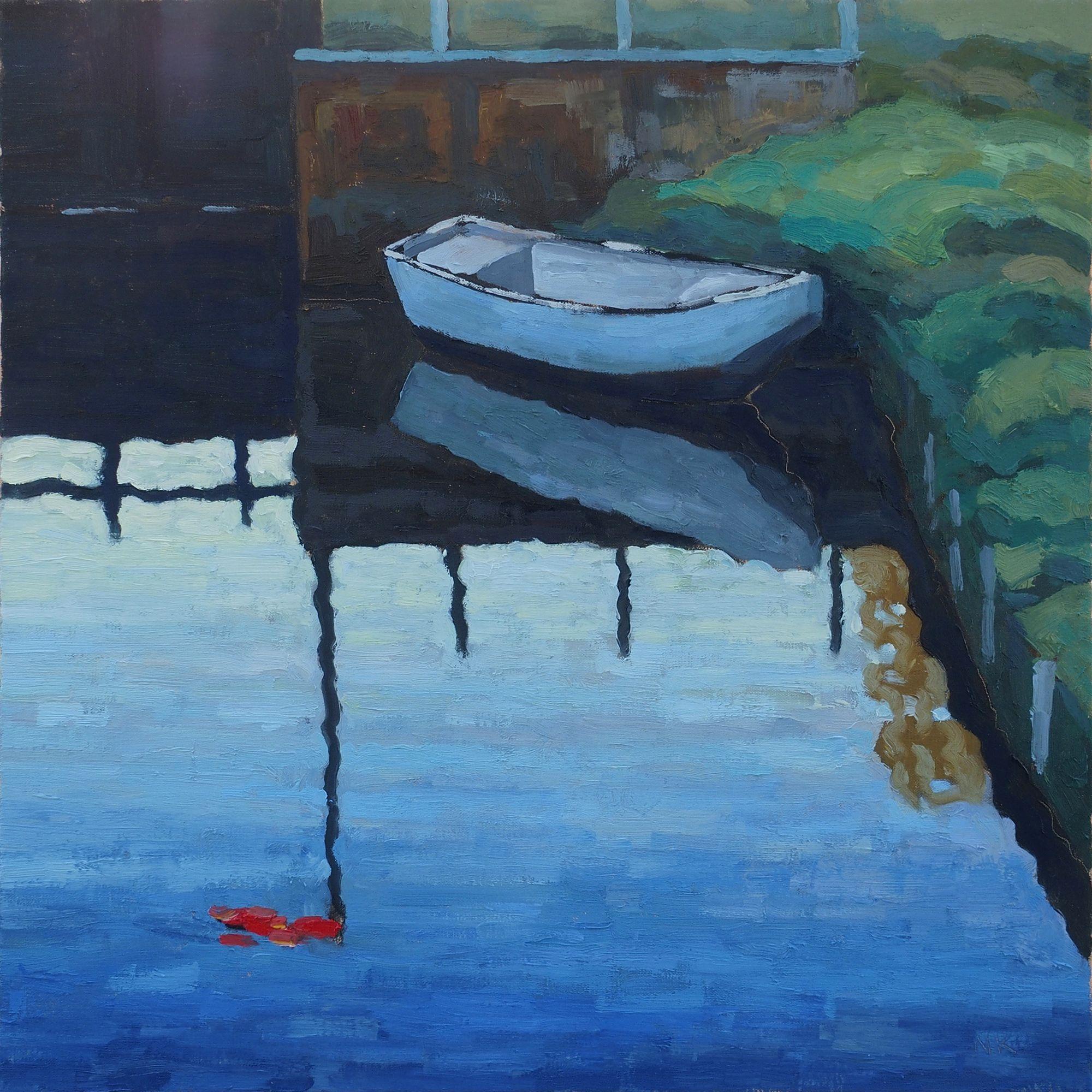 la barca dalla paratoia, Pittura, Olio su tela - Painting di Nikolai Kraneis