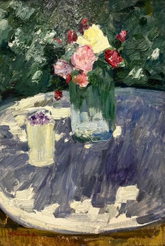 "Rose sotto il sole" Olio su cartone cm. 50 x 70 1982