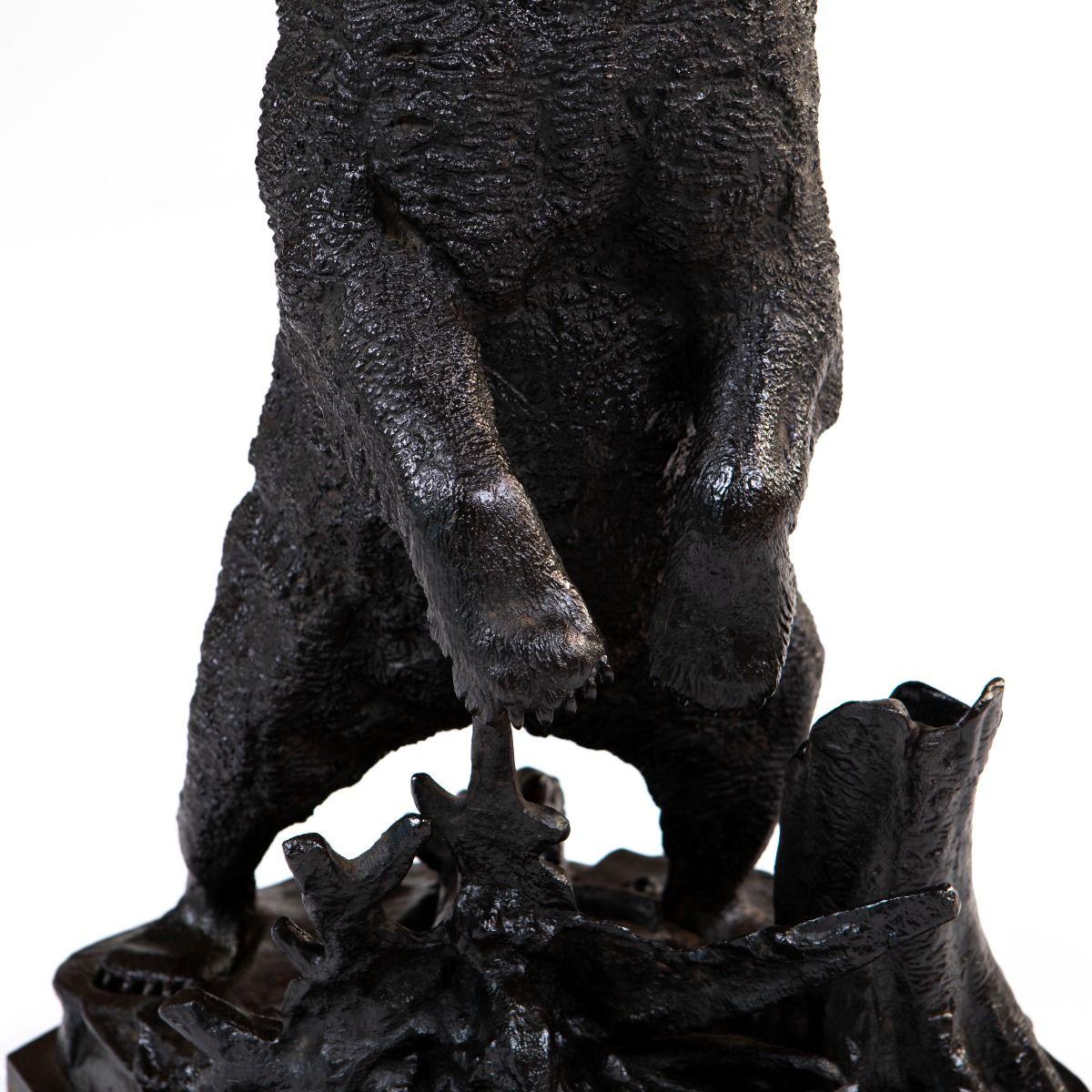 Nikolai Lieberich Cast Iron Standing Bear Sculpture, Kasli Foundry, 19th Century In Good Condition In Kastrup, DK