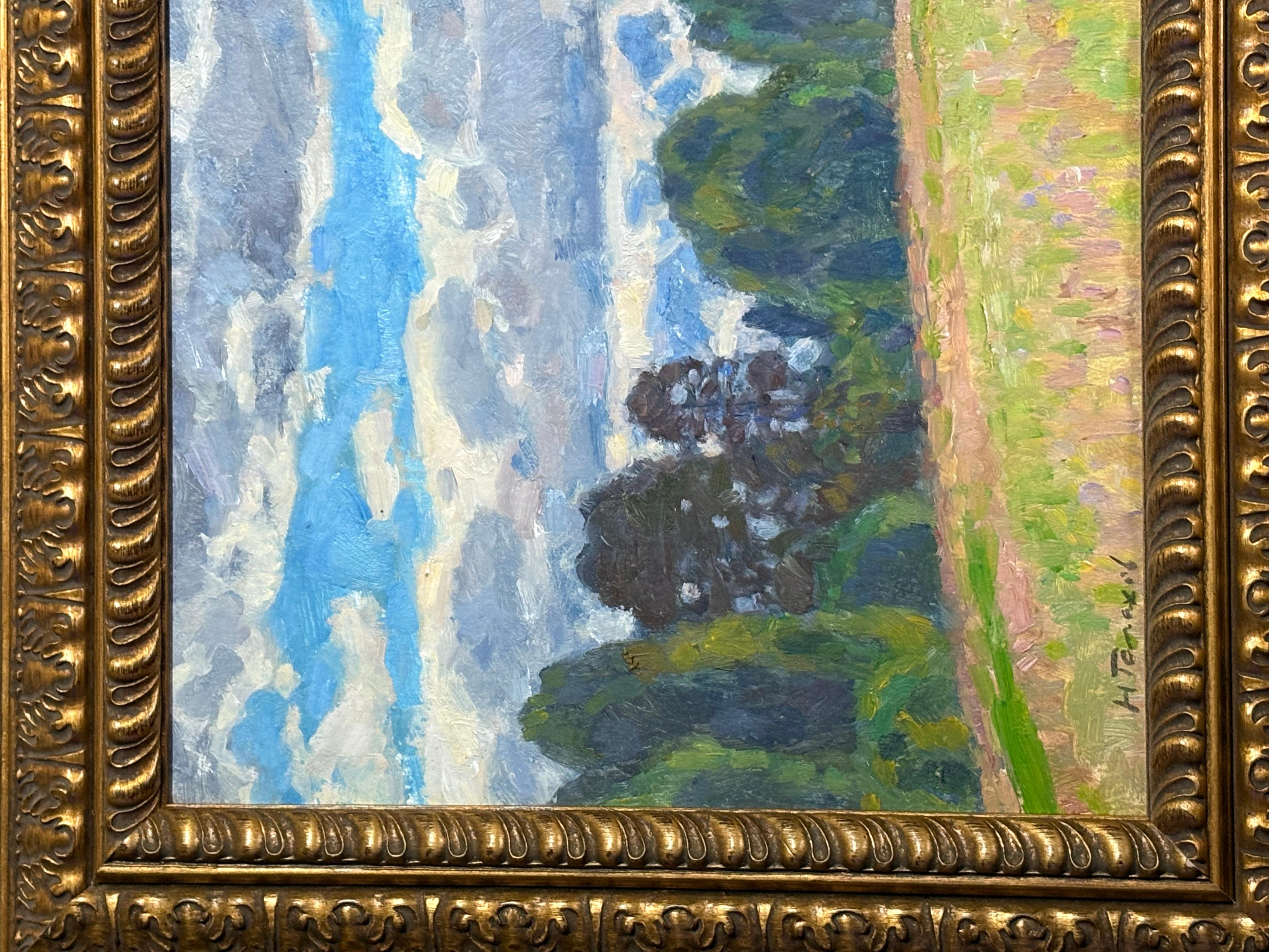 Nikolai Nikolaevich Galakhov “Meadow” (1979) oil on board. In good condition. Measures 32x19