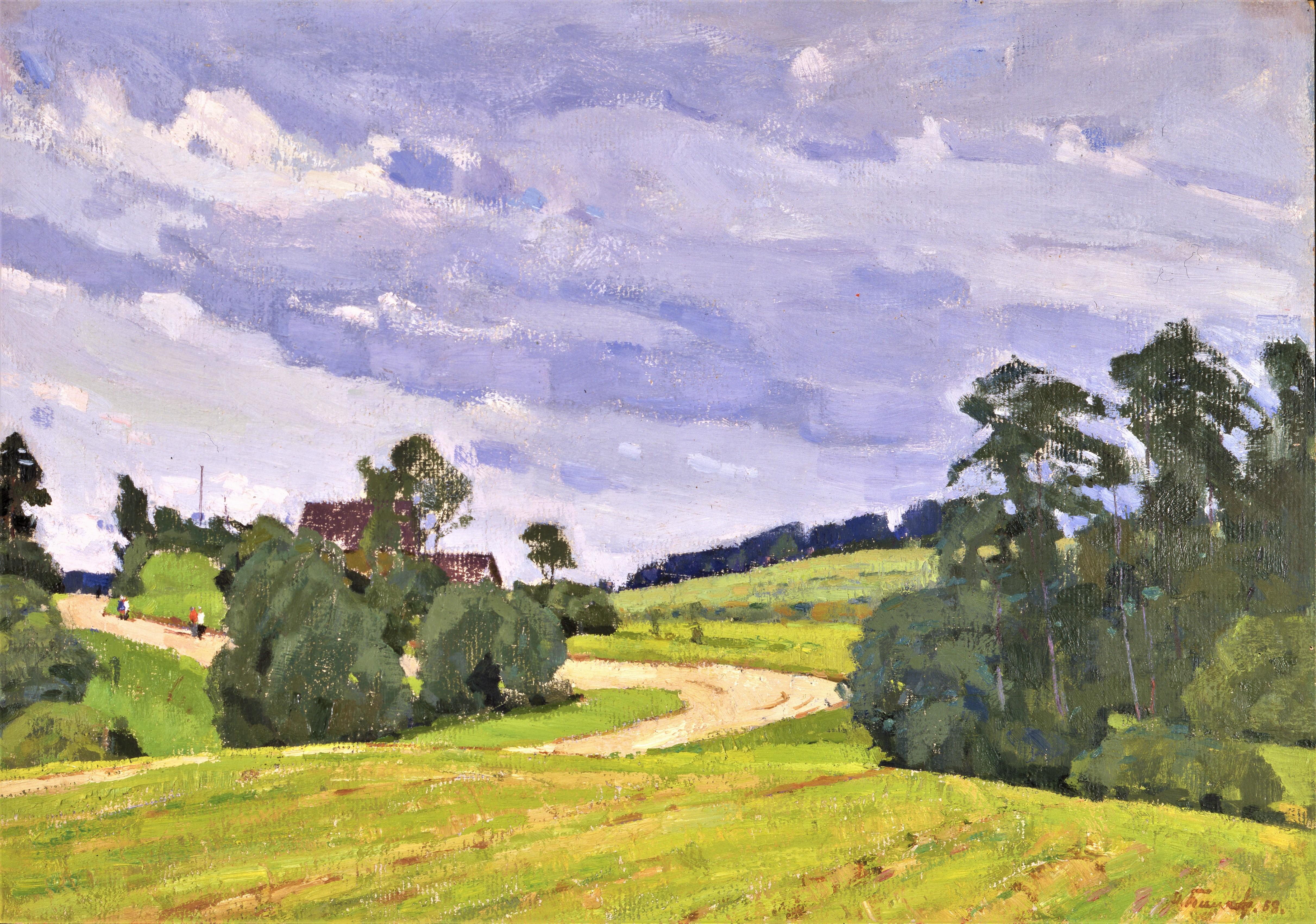 Nikolai Timkov Landscape Painting - Road to the Dacha
