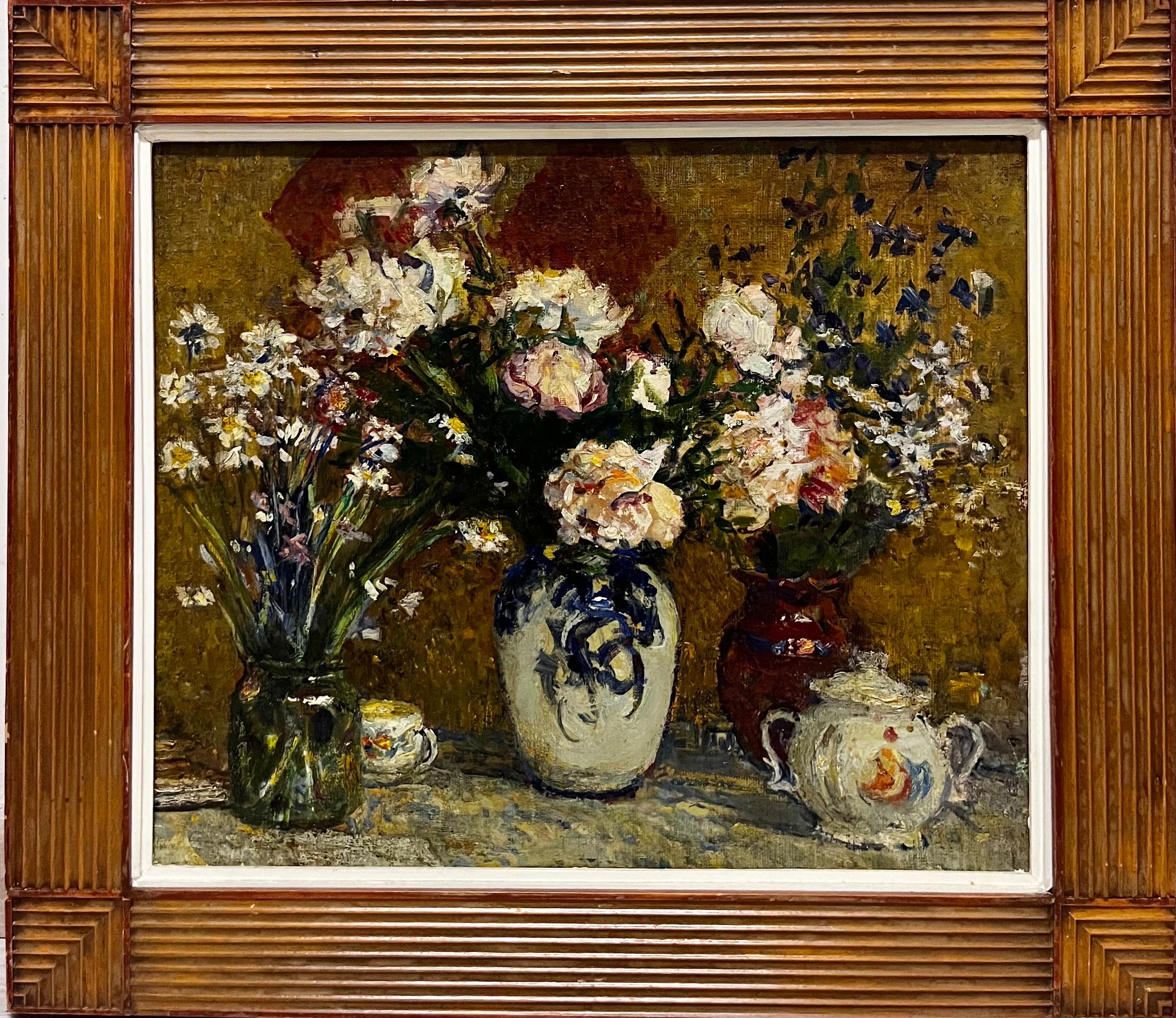 Nikolai Tolkounov Still-Life Painting - "Fiori"  Olio  cm. 61 x 48  1970