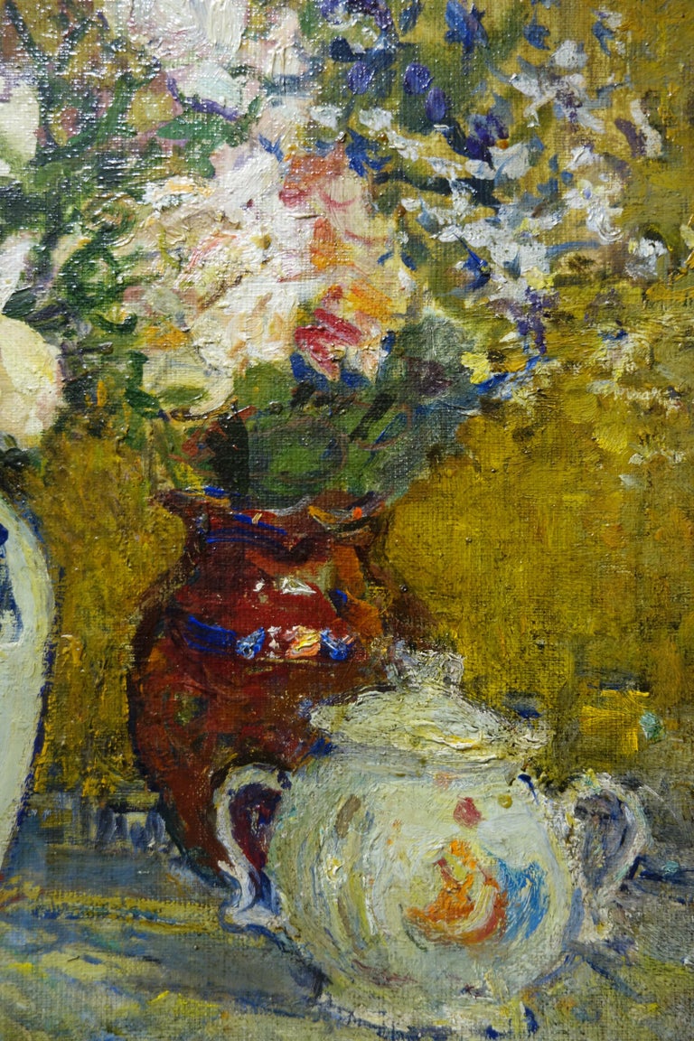Nikolai Tulkounov - "Flowers" Oil cm. 61 x 48 1970 For Sale at 1stDibs