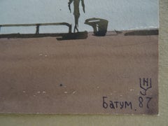 Batumi. Vue du port  1987, papier, aquarelle, 18,5 x 30,5 cm