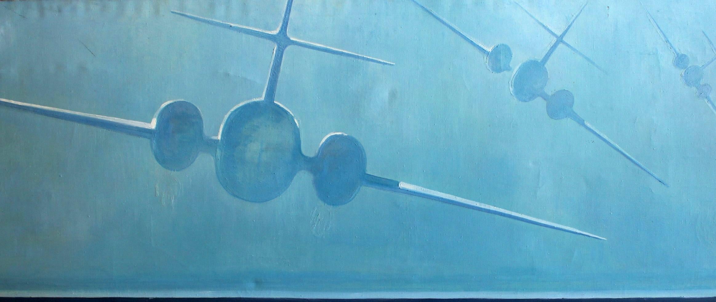 Contact problem.Welcome to NATO, canvas/oil, 80x150 cm, 1976 - Art by Nikolai Uvarov 