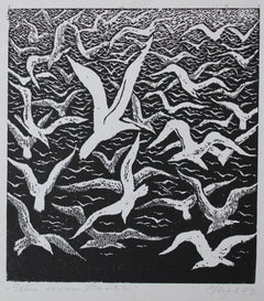 A seagull named Jonathan  1973. Paper, linocut, 32x30 cm