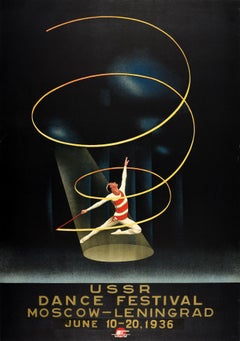 Originales Vintage-Reiseplakat der Sowjetischen Union, UdSSR, Tanzfestival, Intourist Zhukov, Zhukov