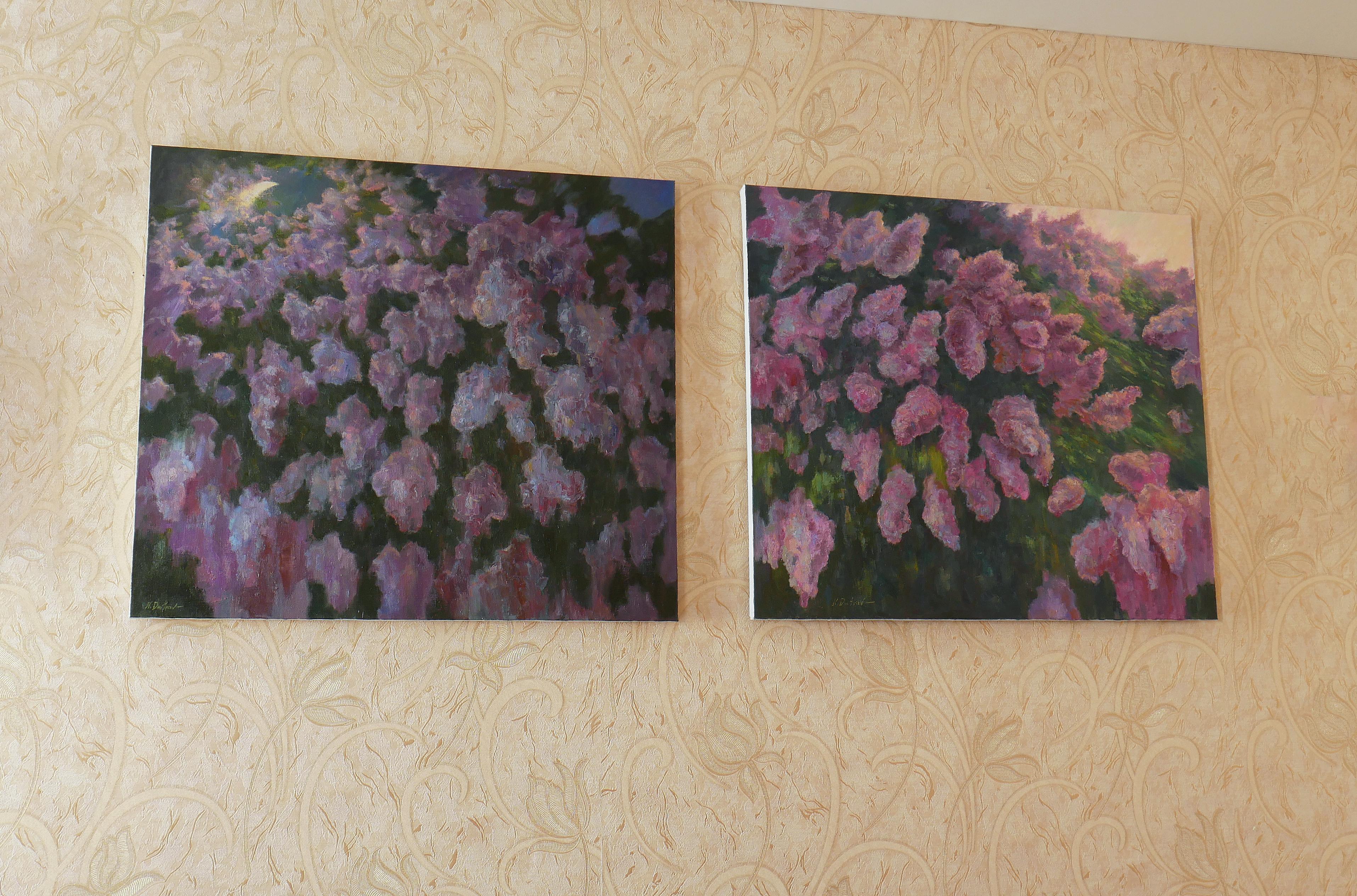 May Night In The Blooming Garden - Lilacs painting For Sale 2