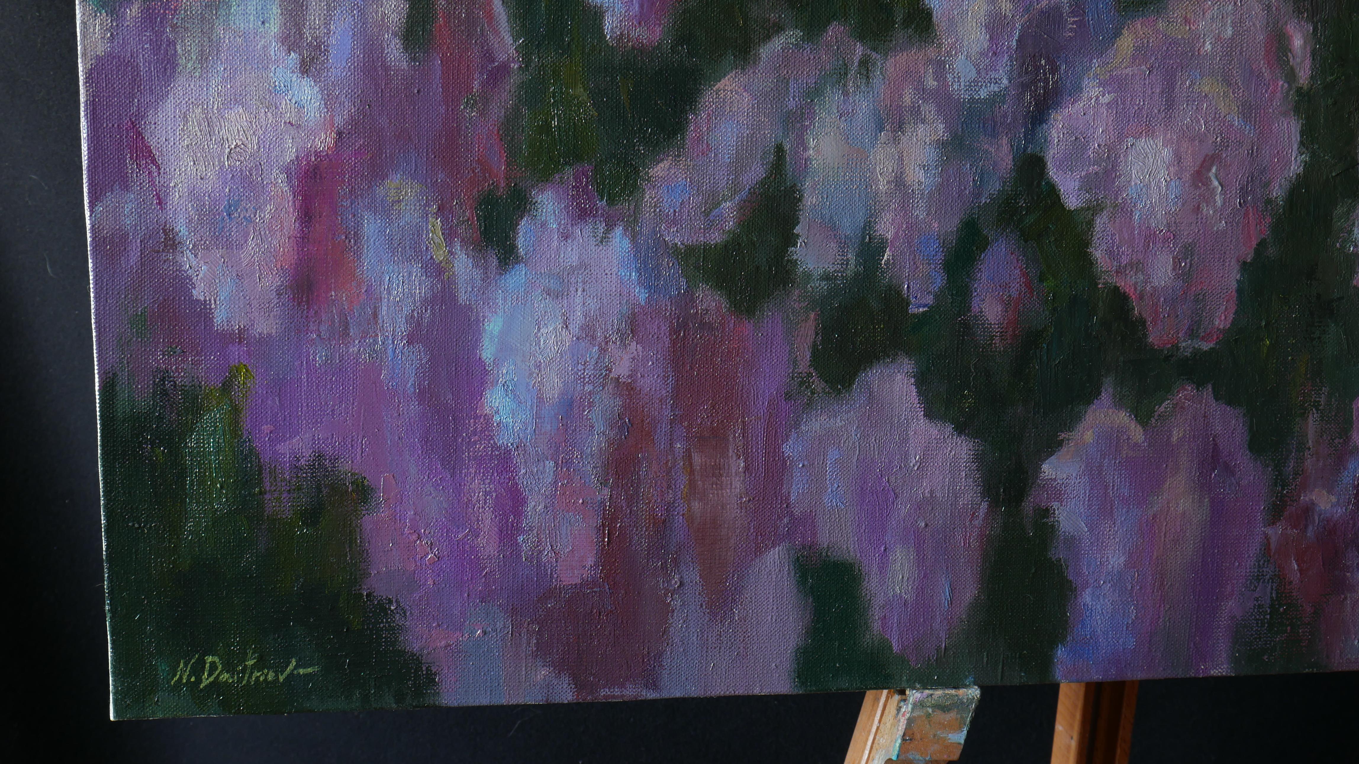 May Night In The Blooming Garden - Lilacs painting For Sale 5