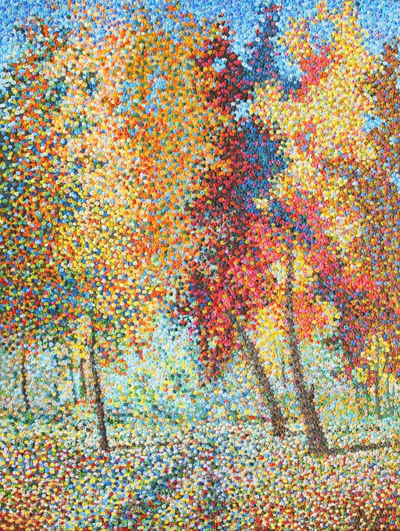 Nikolaj Elksnins Landscape Painting – Laune, Leinwand/Öl, 51x46,5 cm, 2000