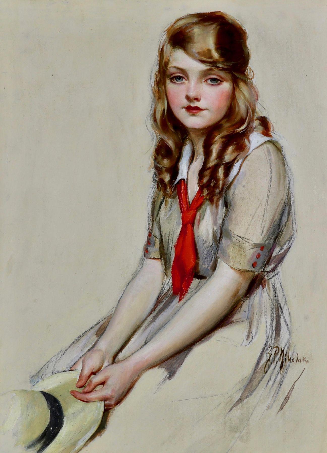 Nikolaki Z.P. Portrait Painting - The Modern Priscilla, Magazine Cover, 1916