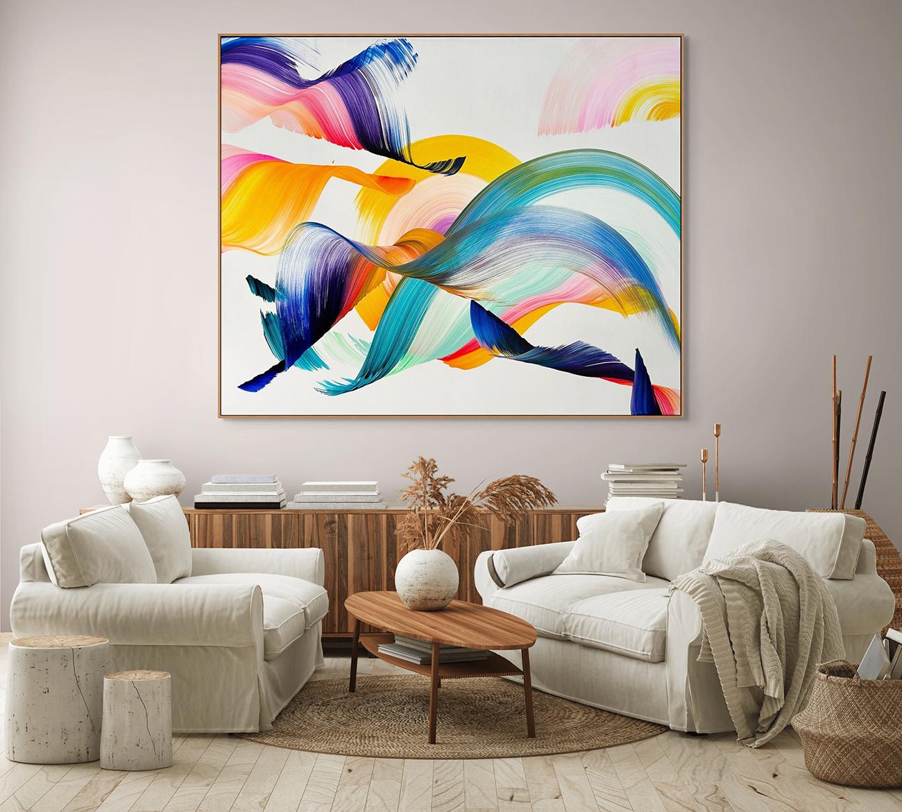 1000 tramonti (pittura astratta) - Painting di Nikolaos Schizas