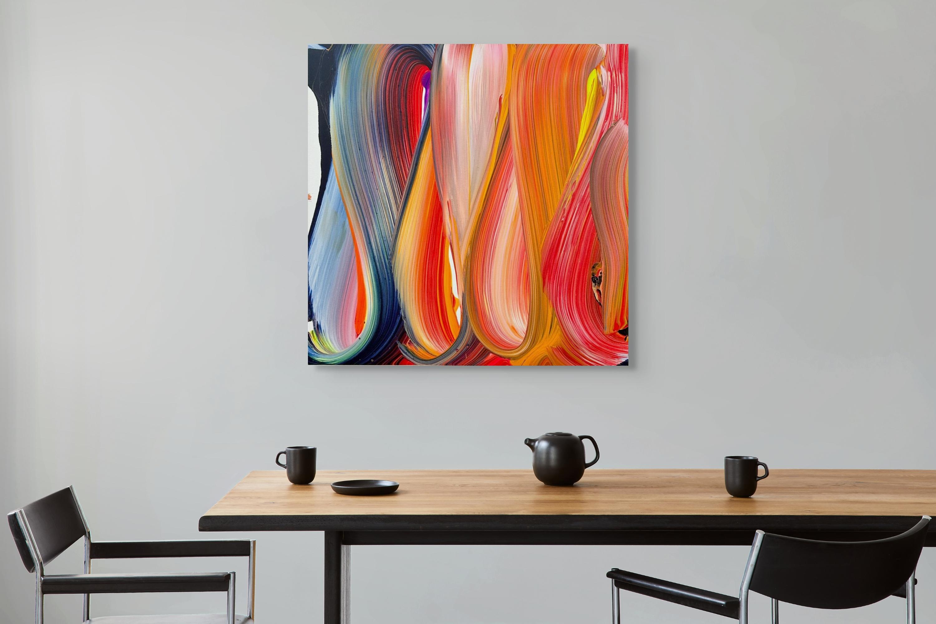 Eine Symphonie der verborgenen Tiefen  (Abstrakte Malerei) – Painting von Nikolaos Schizas