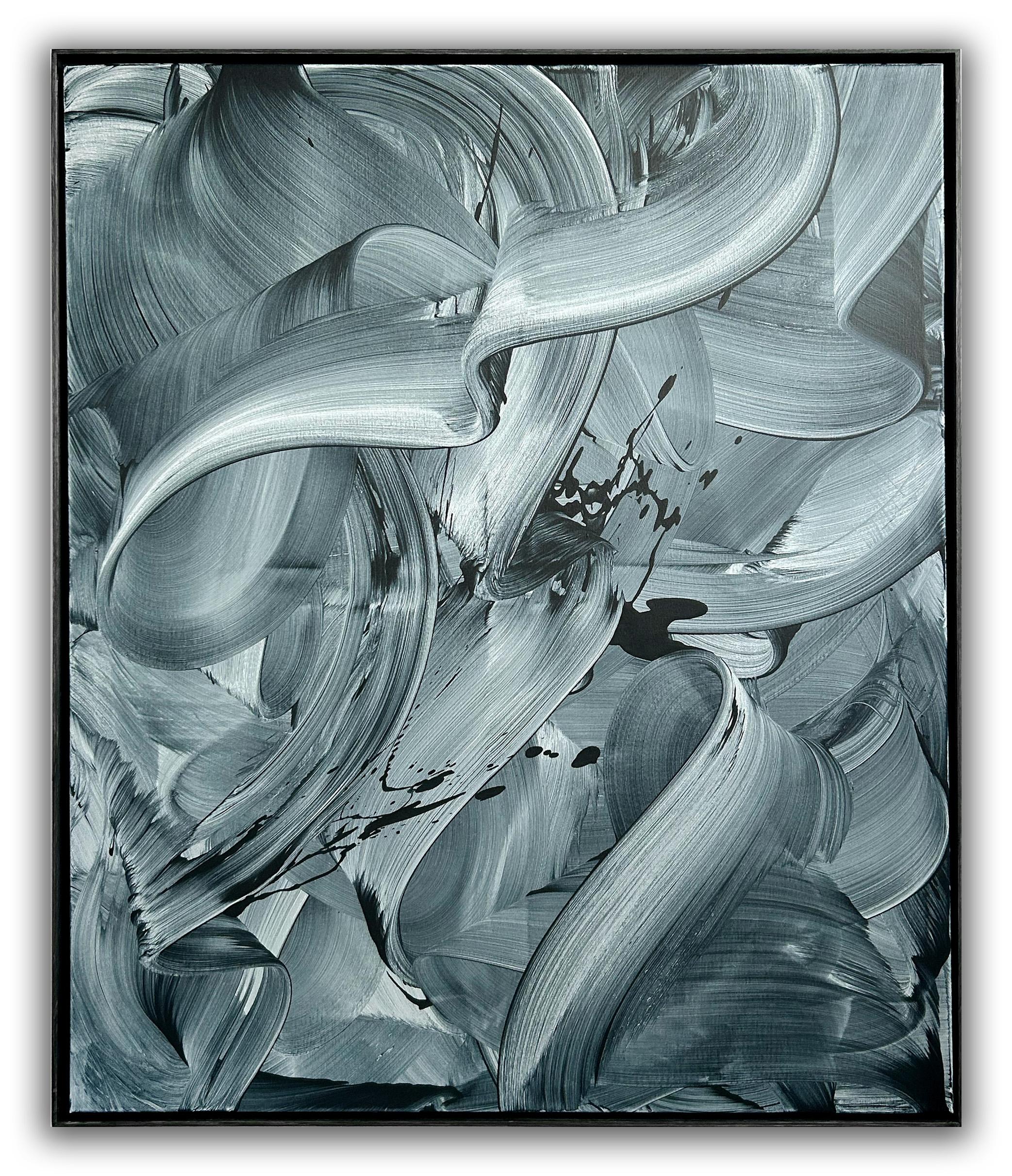 Size without the frame: 146 x 114 cm (57,48 x 44,82 in)
Size including the frame: 148 x 116 cm (58,27 x 45,67 in)

Barcelona based painter Nikolaos Schizas creates dynamic abstract paintings that radiate with vibrant splashes of color, and