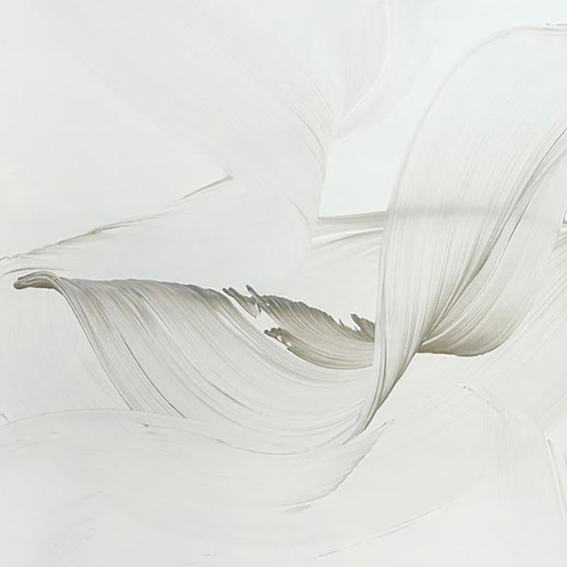 And The Winner Is (Abstraktes Gemälde) (Grau), Abstract Painting, von Nikolaos Schizas