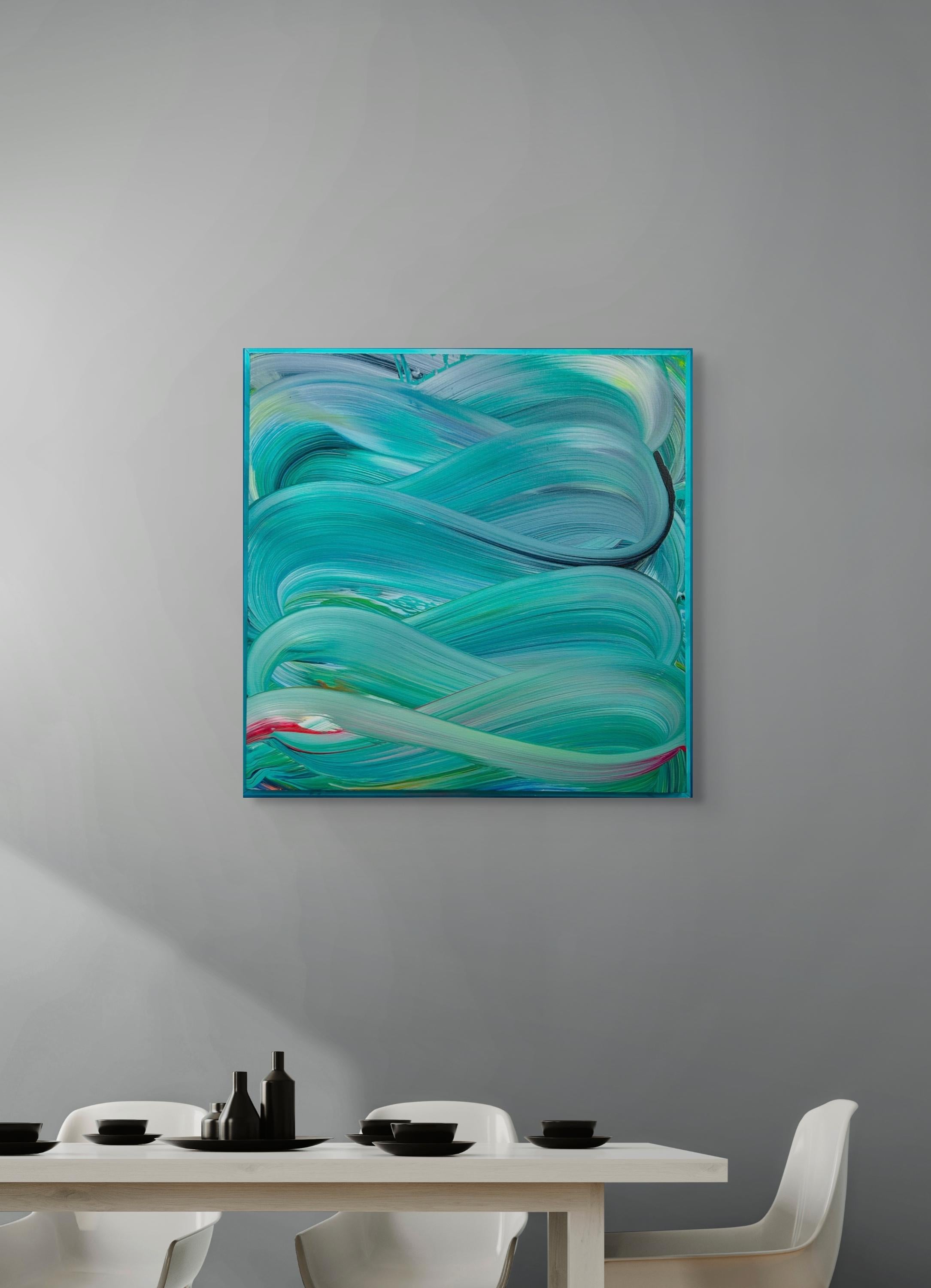 Sueños Acuáticos (Pintura Abstracta) - Abstract Painting Azul de Nikolaos Schizas