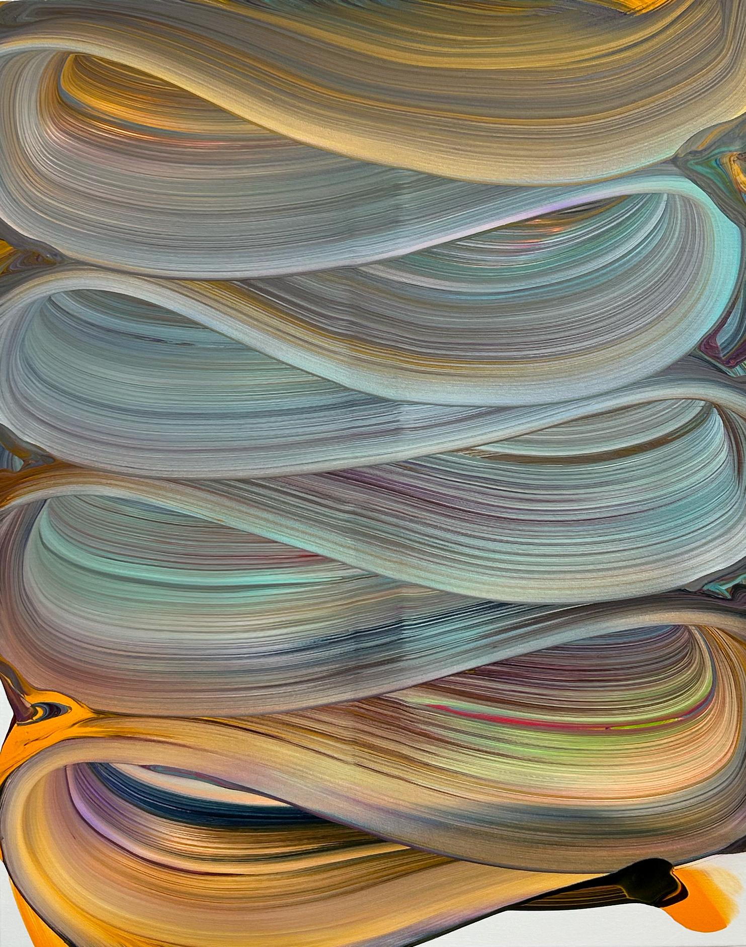 Début de l'automne  (Peinture abstraite) - Gris Abstract Painting par Nikolaos Schizas