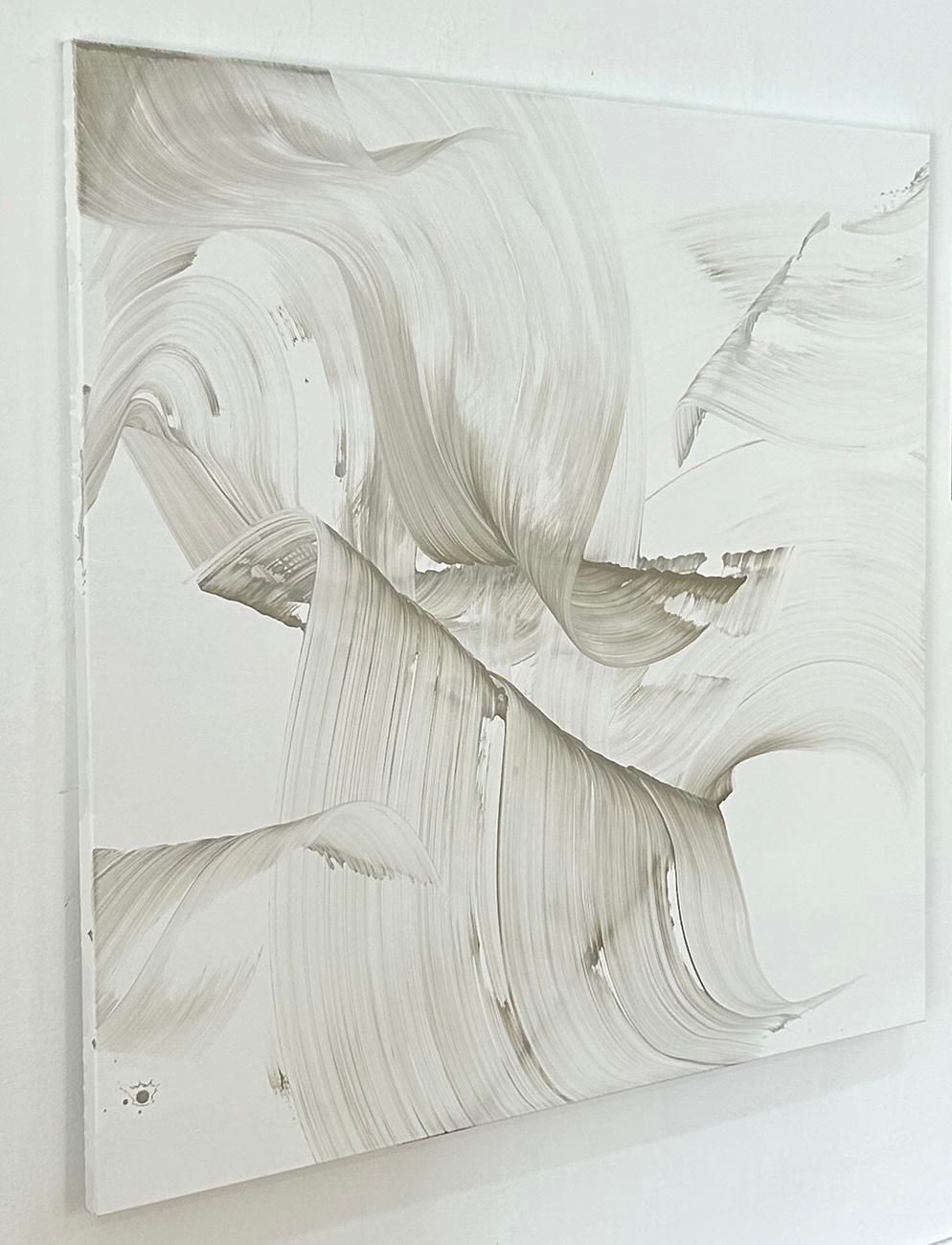 Respira sobre mí (pintura abstracta) - Abstract Painting Gris de Nikolaos Schizas