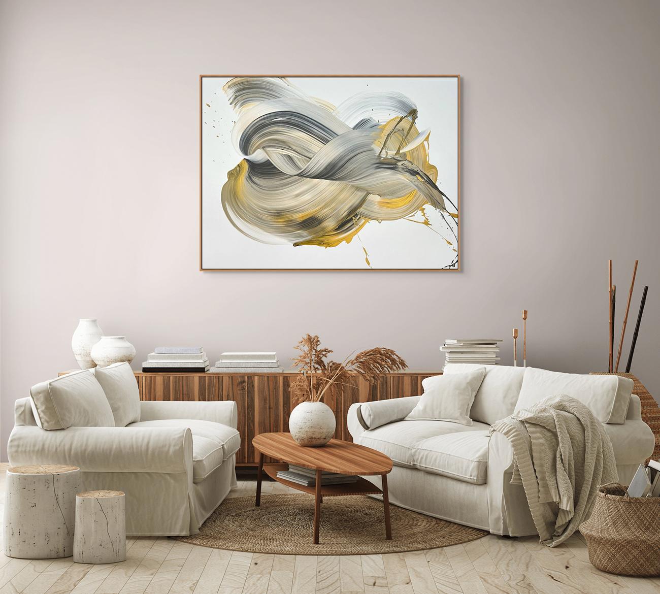 Como Una Ola (Pittura astratta) - Painting di Nikolaos Schizas