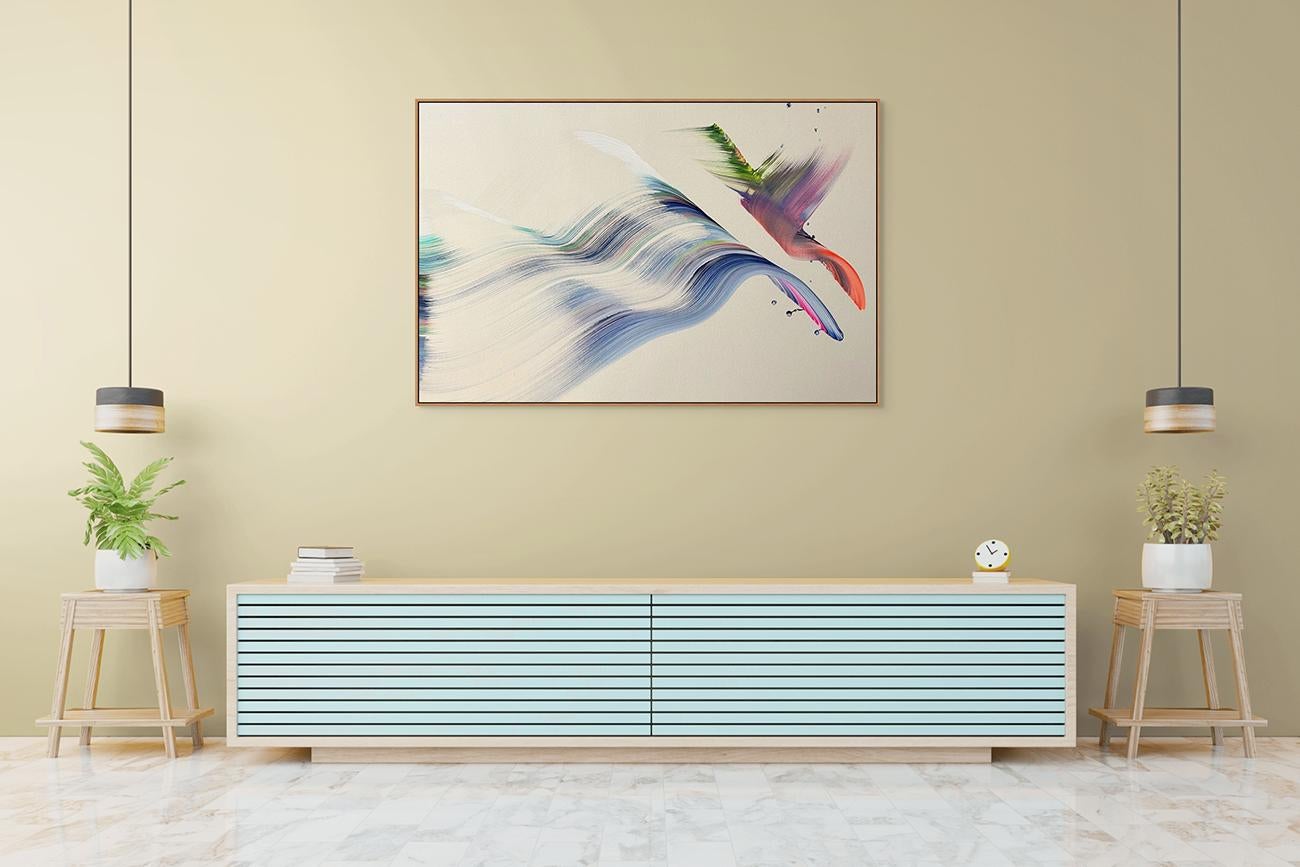 Volare via (pittura astratta) - Painting Astratto di Nikolaos Schizas