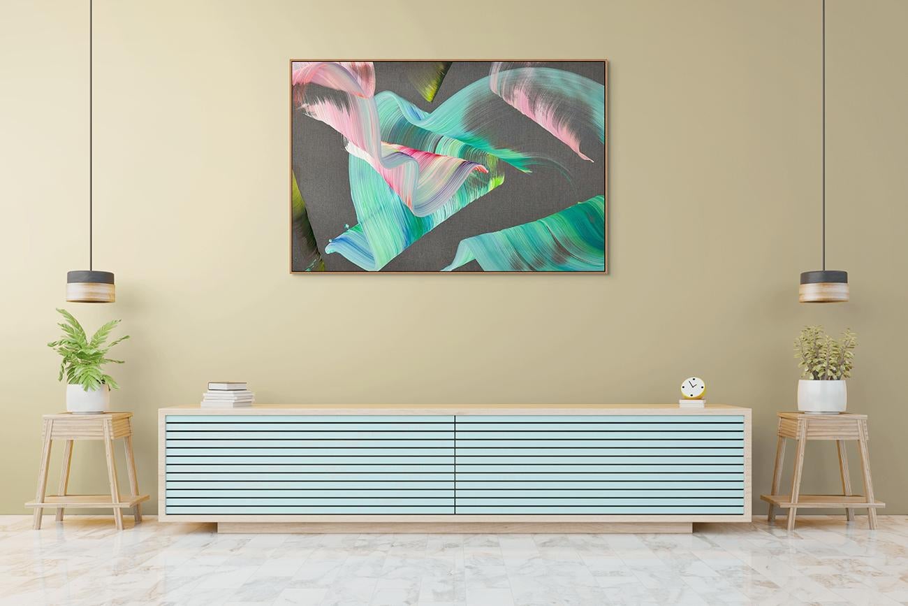 Raduno (Pittura astratta) - Abstract Painting Grigio di Nikolaos Schizas