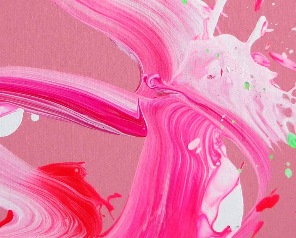 Hillier Lake (Abstract painting) - Pink Abstract Painting by Nikolaos Schizas