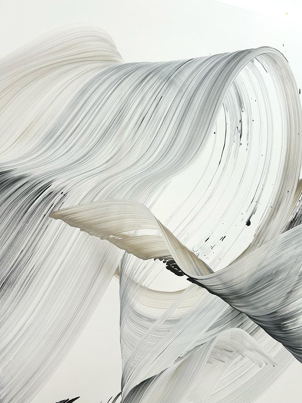 Tieni la mano (pittura astratta) - Abstract Painting Grigio di Nikolaos Schizas