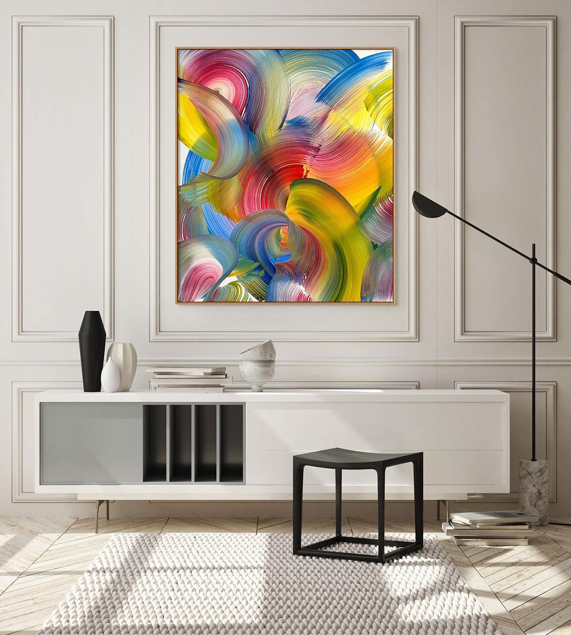 Little lies (Abstract painting) - Painting by Nikolaos Schizas