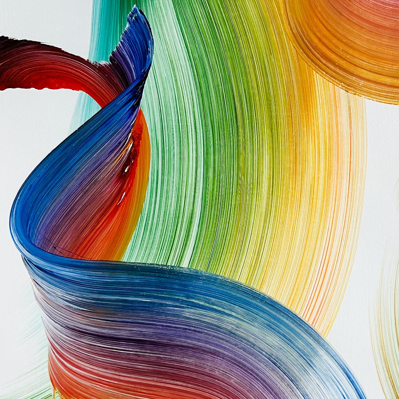 Petites histoires (peinture abstraite)
Acrylique sur papier - Non encadré

Le peintre Nikolaos Schizas, basé à Barcelone, crée des peintures abstraites dynamiques qui rayonnent avec des éclats de couleurs vibrantes et communiquent un fort sentiment