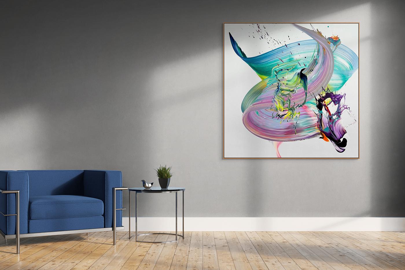 Movimento (pittura astratta) - Painting di Nikolaos Schizas