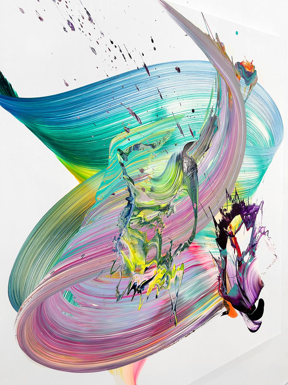Movimento (pittura astratta) - Abstract Painting Grigio di Nikolaos Schizas