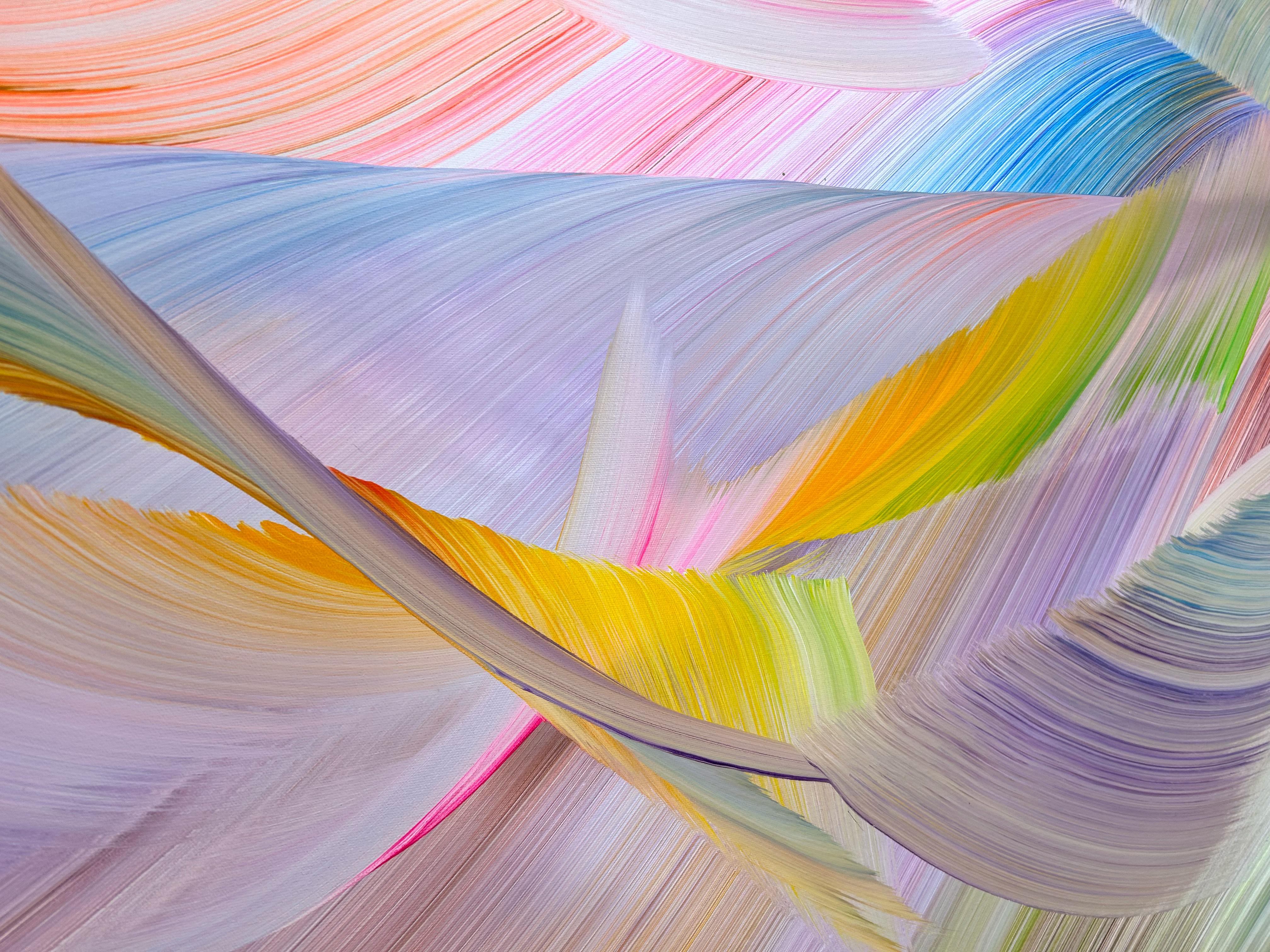 Il mio mondo sognante (pittura astratta) - Abstract Painting Beige di Nikolaos Schizas