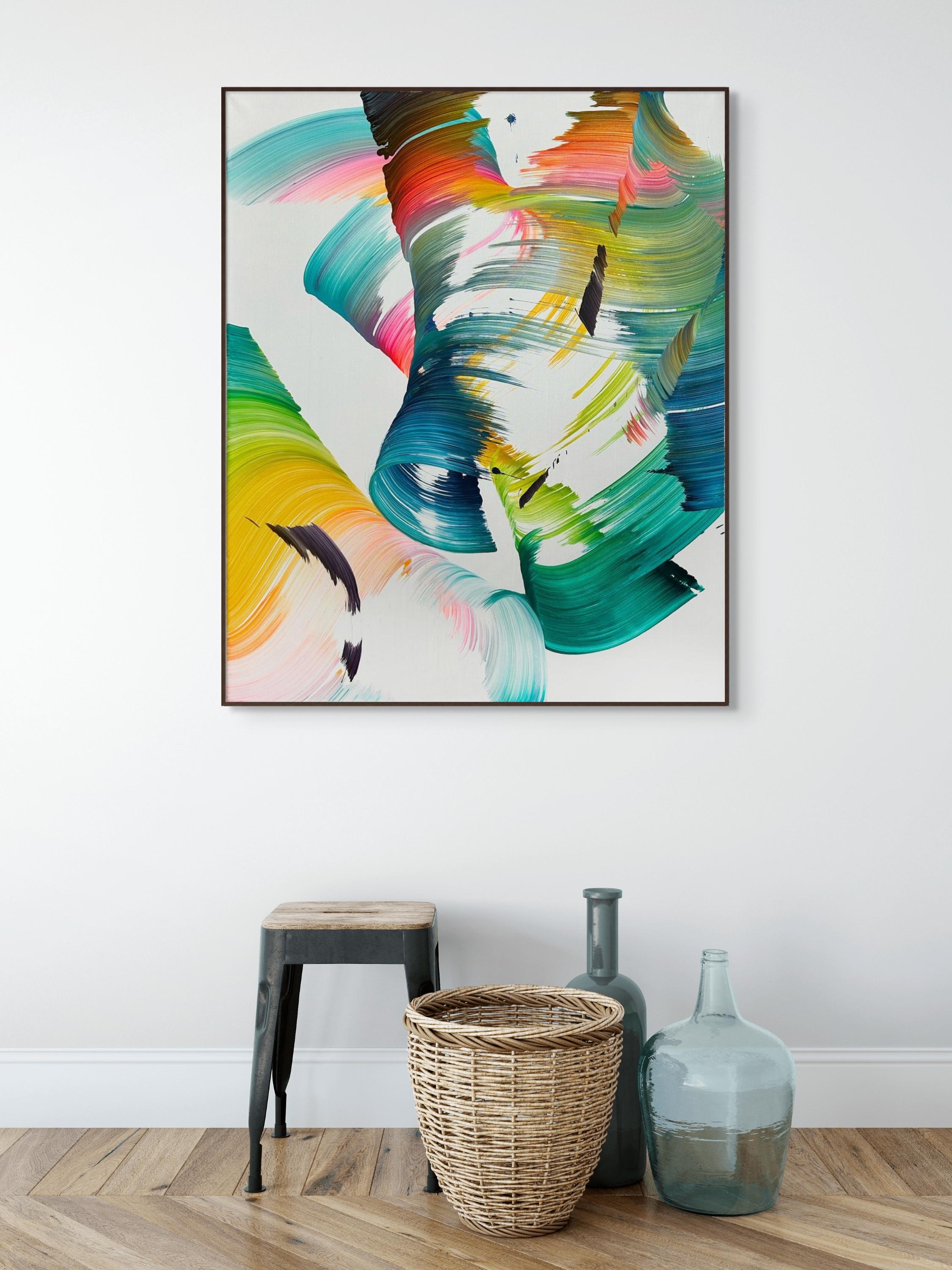 Neben dir (Abstrakte Malerei) (Beige), Abstract Painting, von Nikolaos Schizas