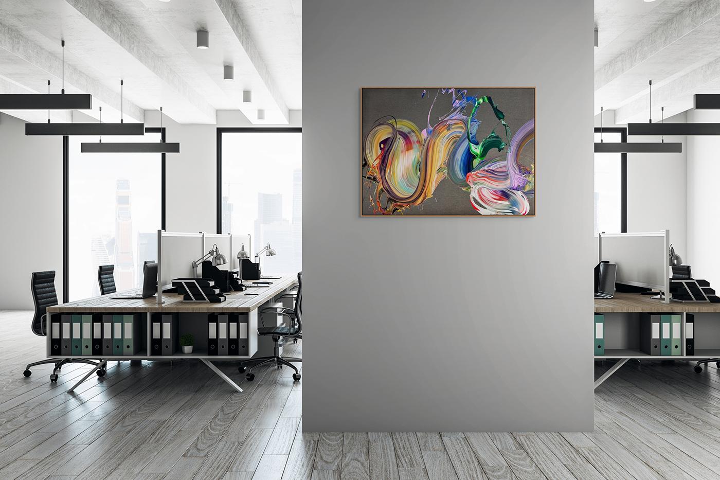 Por Favor (Pittura astratta) - Abstract Painting Grigio di Nikolaos Schizas