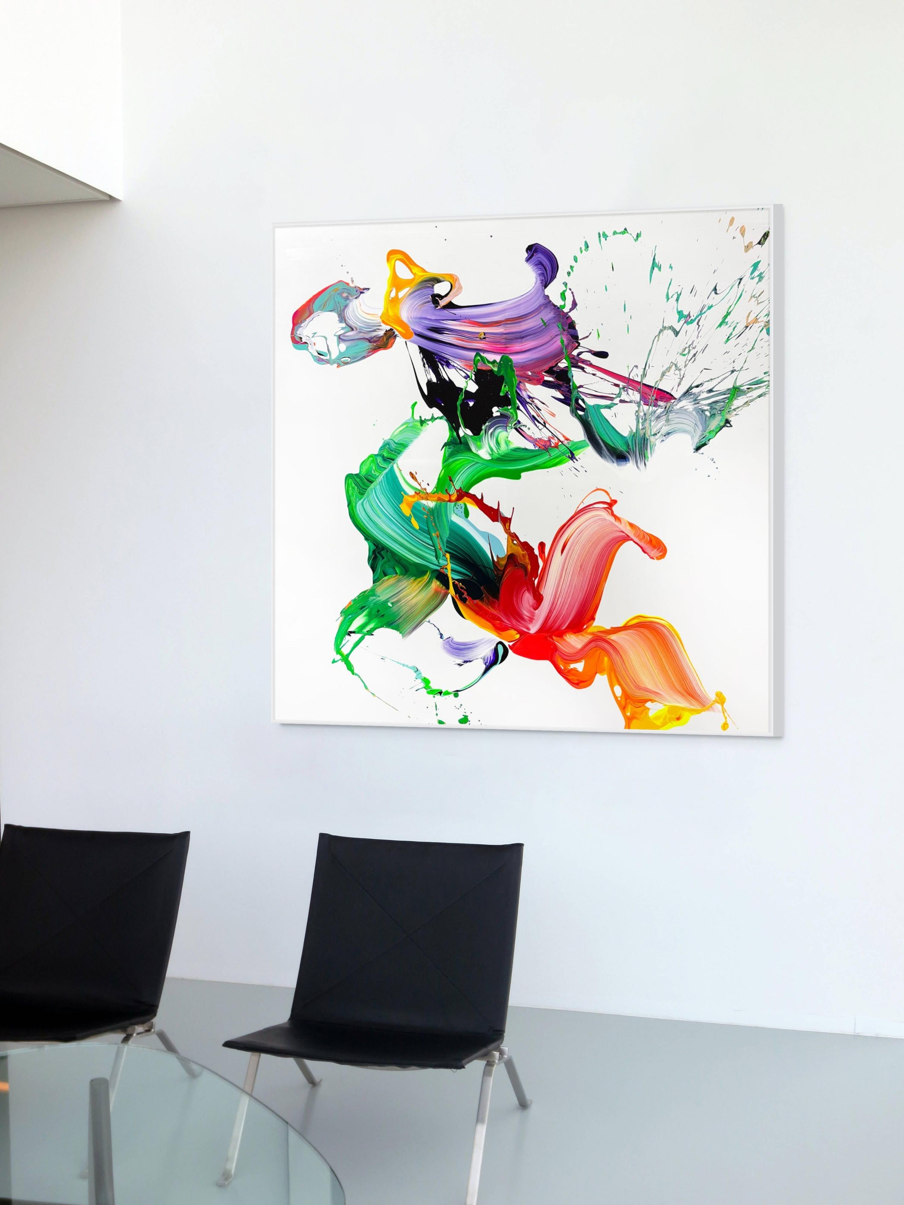 Primavera (Abstrakte Malerei) (Beige), Abstract Painting, von Nikolaos Schizas