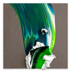 Small green wave (Abstract painting)