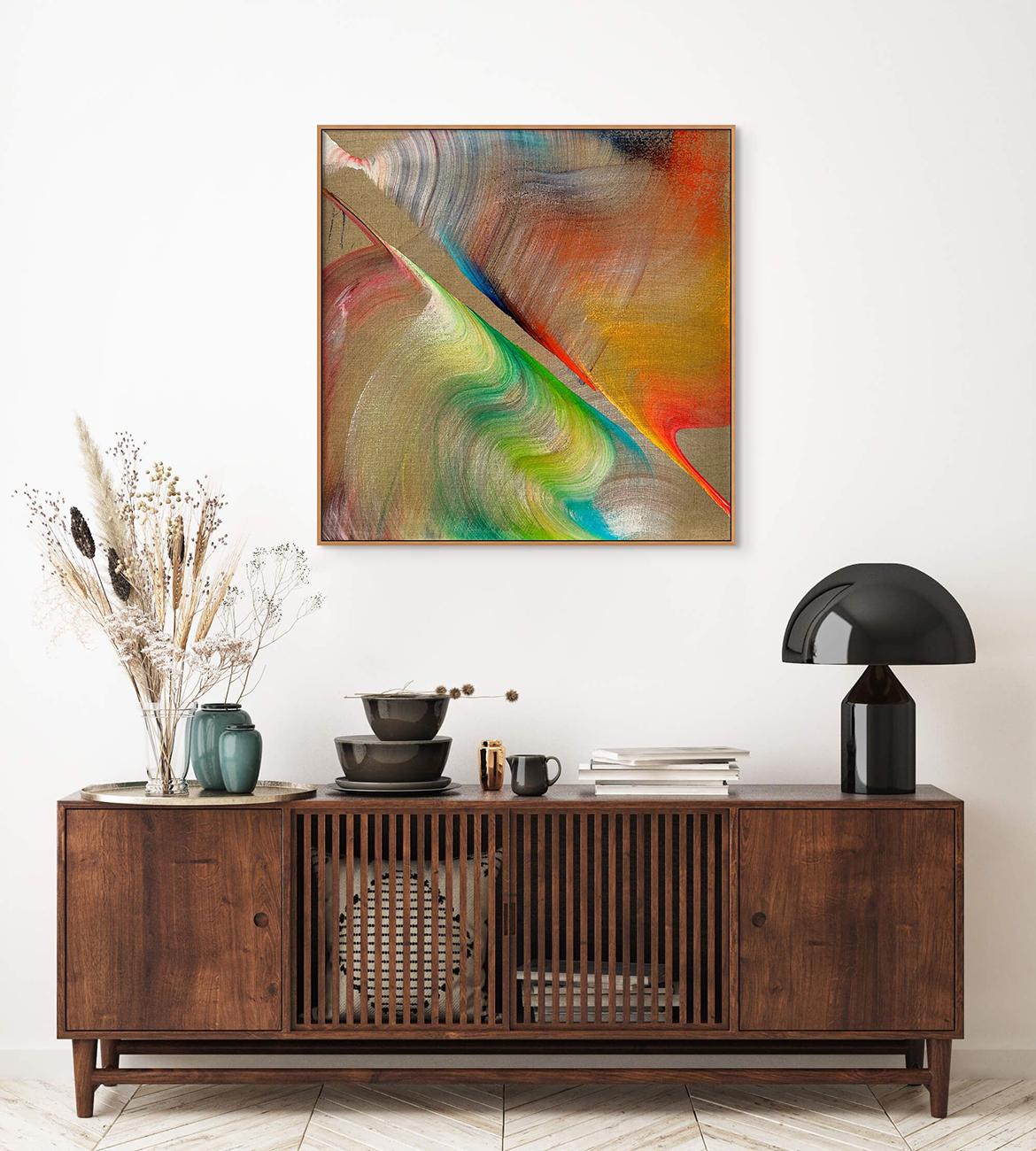 La poesia d'amore (pittura astratta) - Painting di Nikolaos Schizas