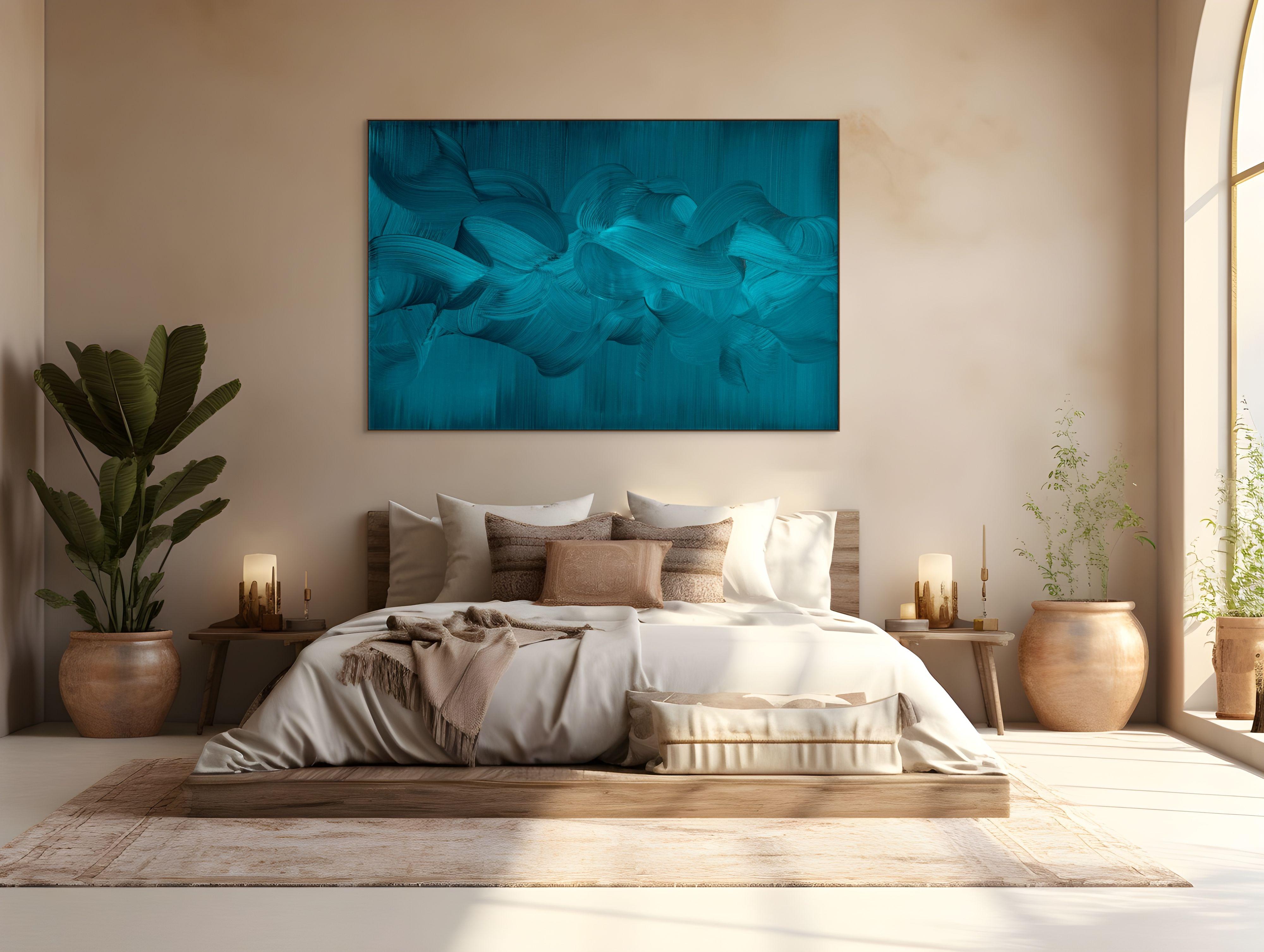 The silence under the water ( Abstract Painting) For Sale 1