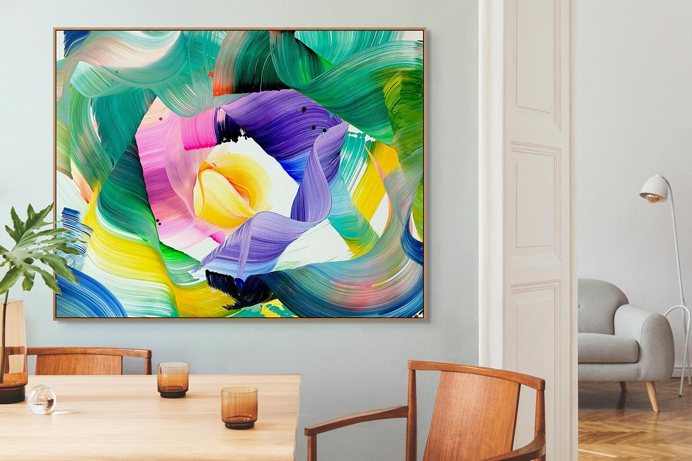 Time Will Tell (Pittura astratta) - Abstract Painting Beige di Nikolaos Schizas