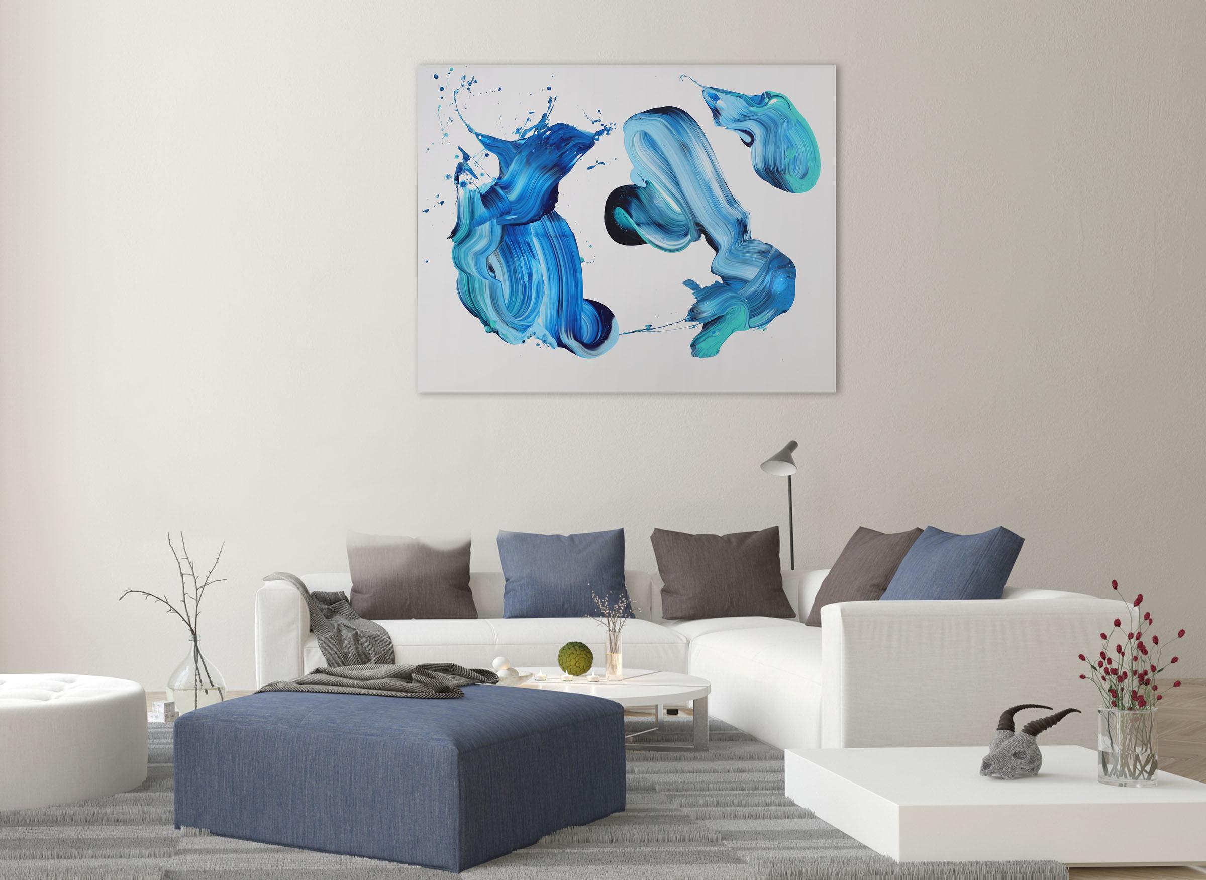 Tranquil moment (Abstract painting) - Painting by Nikolaos Schizas