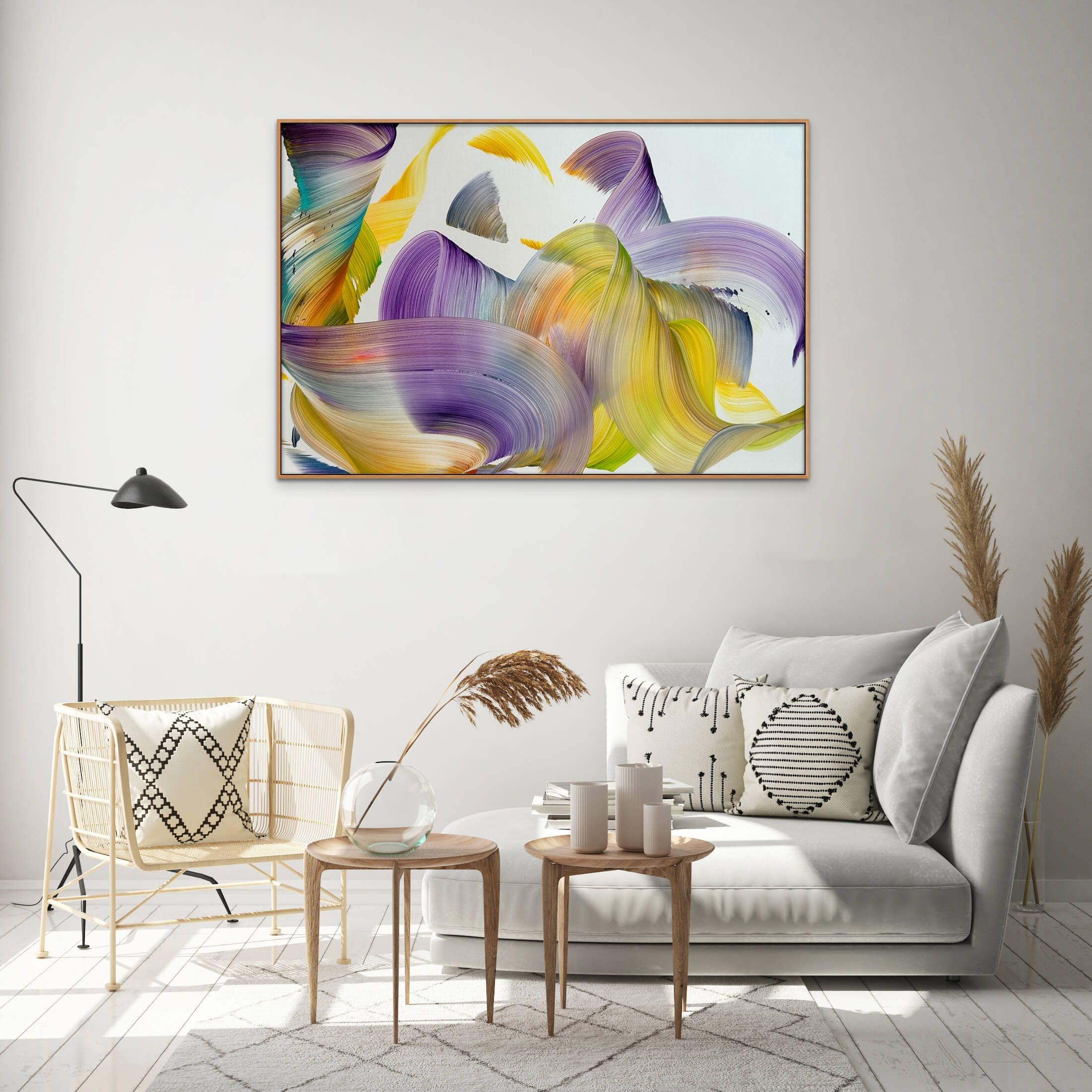 When I look into your eyes (Abstract painting) - Beige Abstract Painting by Nikolaos Schizas