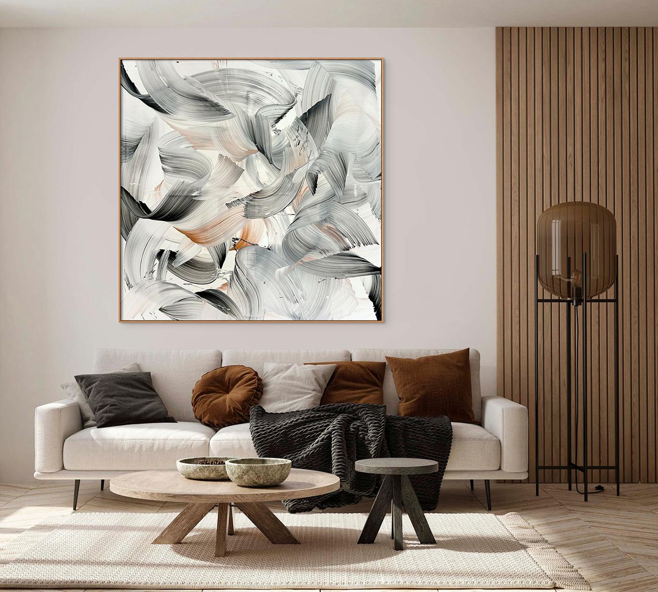 White Nights (Abstract painting) - Painting by Nikolaos Schizas