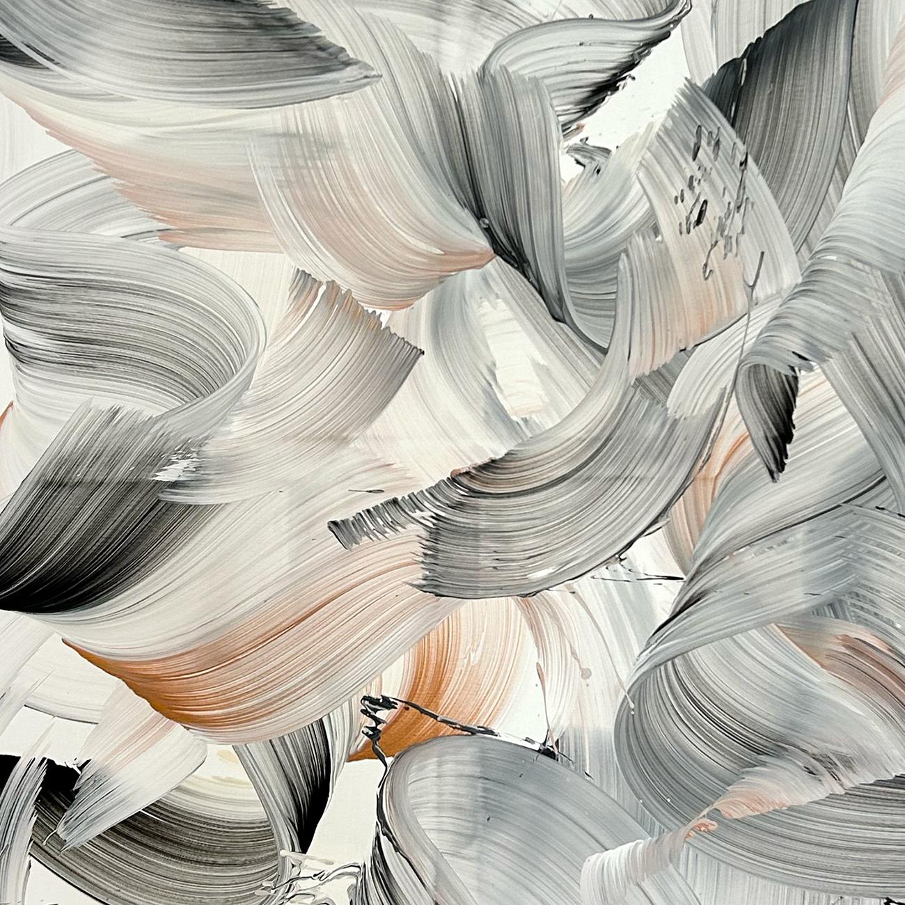 Nuits blanches (peinture abstraite) - Abstrait Painting par Nikolaos Schizas