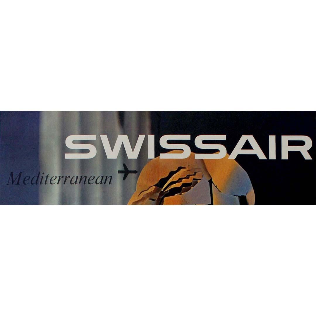 Affiche originale de 1961 pour Swissair voyageant dans la région méditerranéenne - Grèce en vente 1