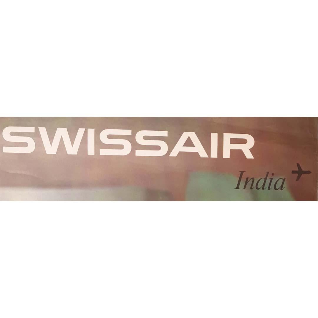 1961 poster made by Nikolaus Schwabe to promote Swissair's travel to India For Sale 3