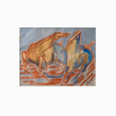 Nikolaus Wehding - Expressive Horse Composition in Gouache