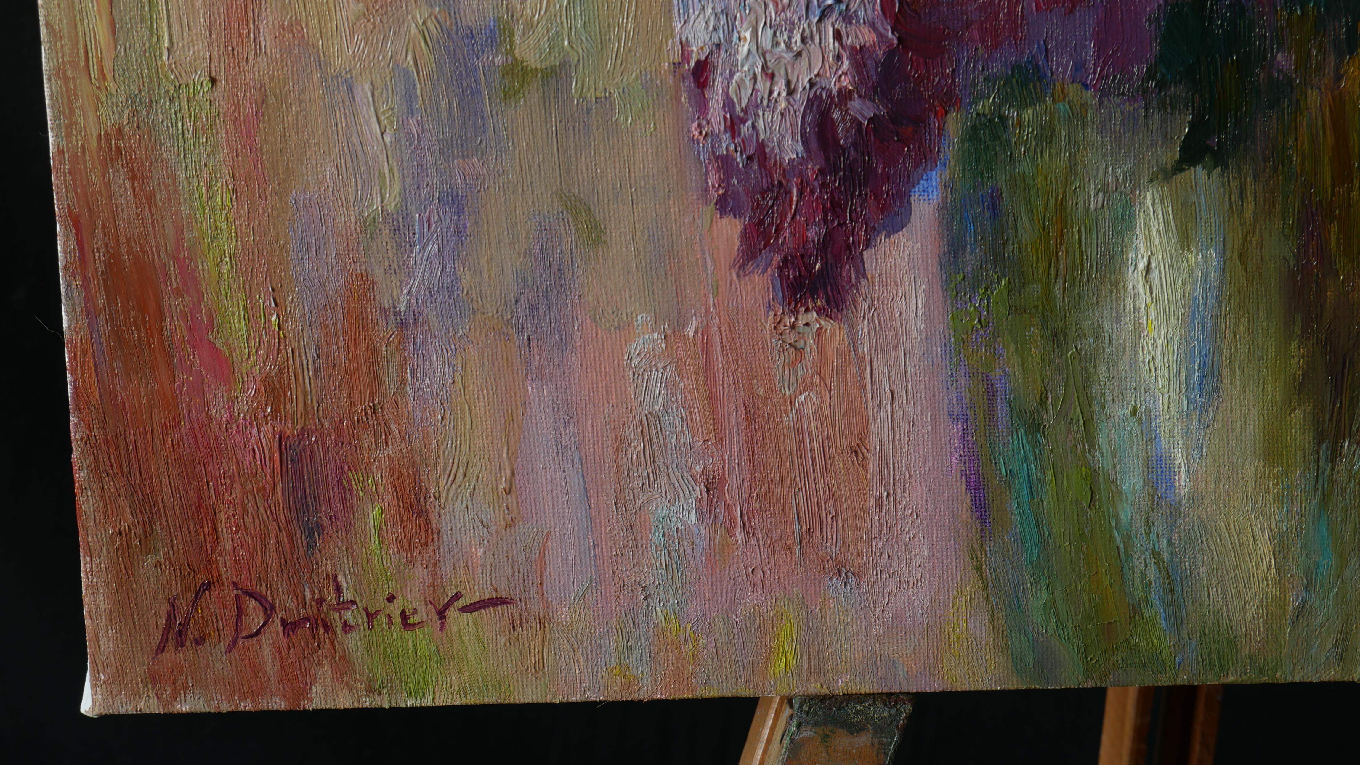 Lilacs In Vase - painting #1 For Sale 5