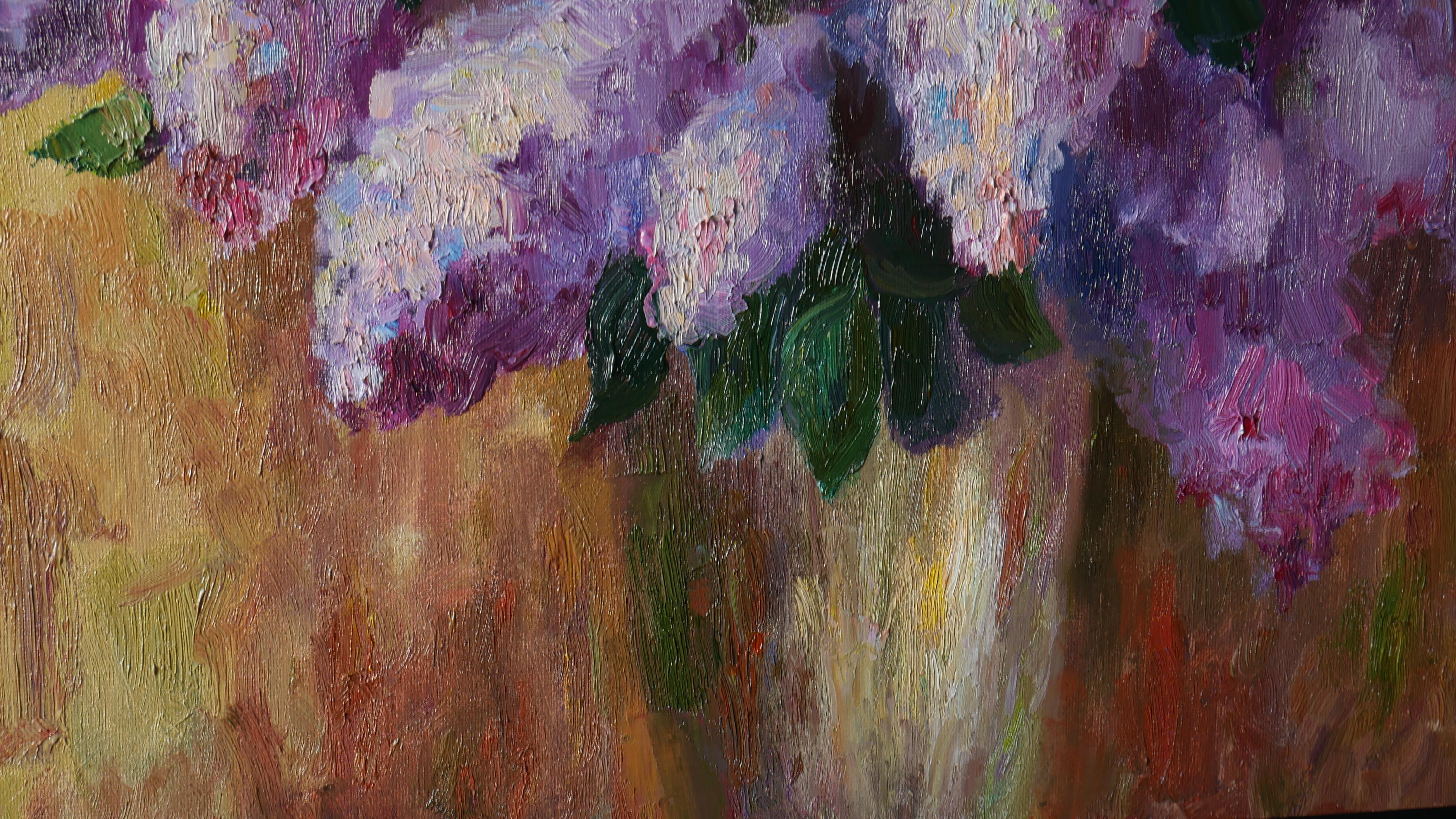 Lilacs In Vase - painting #2 For Sale 3