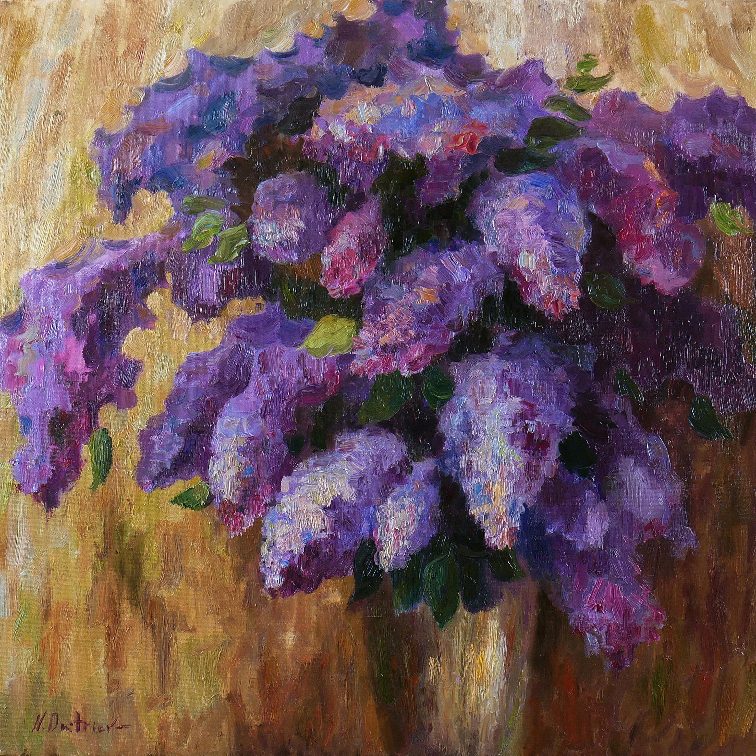 Nikolay Dmitriev Abstract Painting - Lilacs In Vase - painting #2